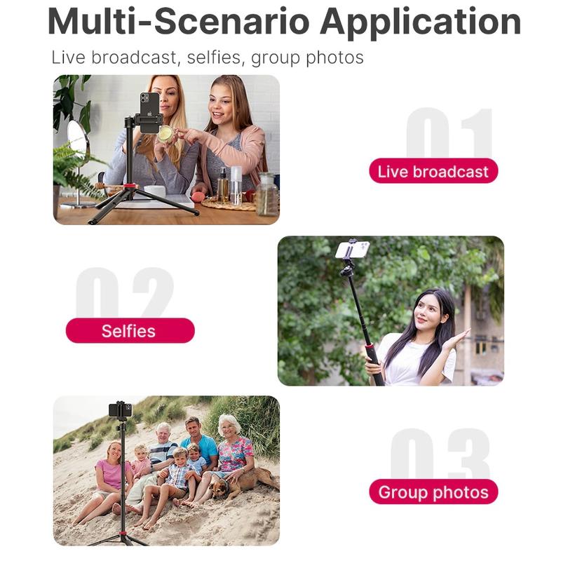 Product Introduction of Ulanzi MT-44 extendable tripod selfie stick phone holder clip vlog mount for smartphone/DSLR camera 5