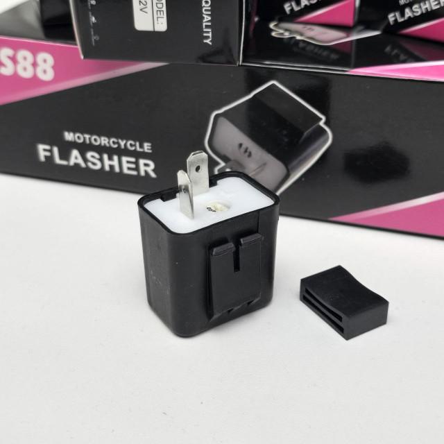 Product Introduction of (HARGA GROSIR PER 10 PCS) FLASHER SEN BS88 BISA ATUR CEPAT LAMBAT/KEDIP SEN 12 VOLT Motorcycle Lampu Klakson 3