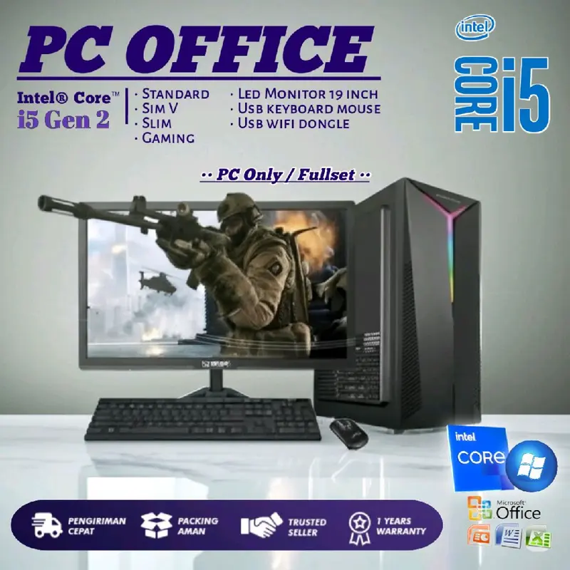 PC Intel Core i5 2400 / 2500 Generasi ke-2 - PC Rakitan Kantor Siap Pakai & Bergaransi 1 Tahun 0