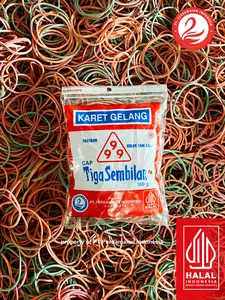 Karet Gelang Mentah Murah 100 Gram Tiga Sembilan 999 - Grosir - Kuning, Merah, Hijau