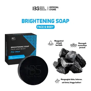 IBS Sabun IBS Brightening Bar Soap (1pcs Hitam) Mencerahkan Wajah Badan Leher Tangan Pria & Pencerah Cair Punggung Wanita Halal BPOM