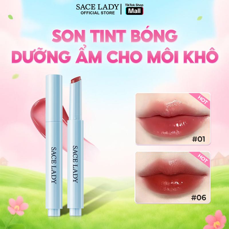 LIVE Son môi Tint Bóng SACE LADY Dưỡng Ẩm Nhẹ Giúp Đôi Môi Mềm Mại Căng Bóng Không Khô Môi 1.8g