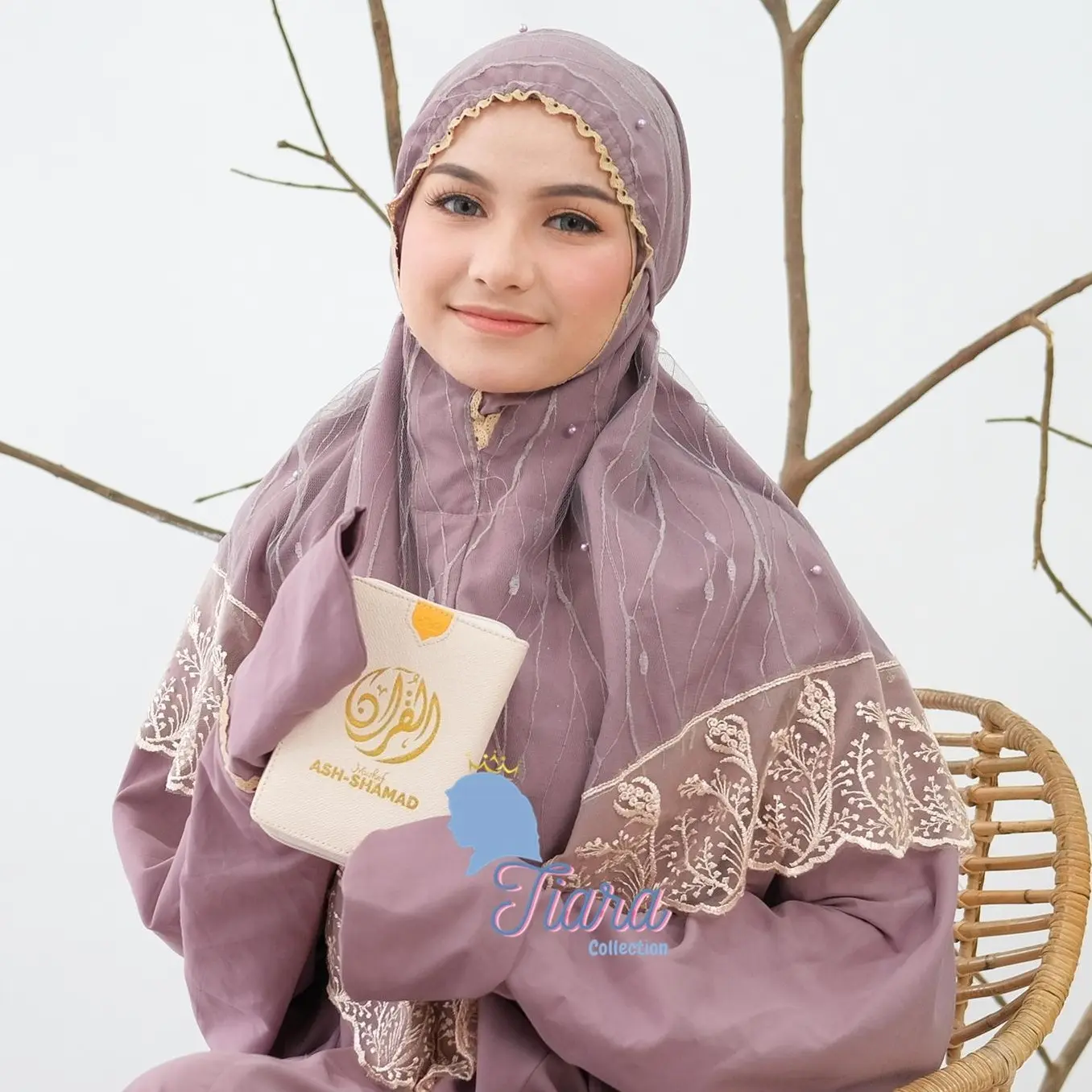 Mukena Tiara - Mukena Terusan Katun Balqees Mewah Tile