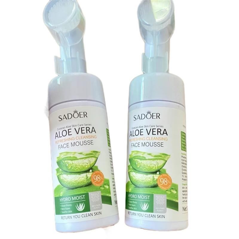 sữa rửa mặt nha đam có đầu cọ , làm dạch da se khít lỗ chân lông cho da dầu mụn skincare colllagen