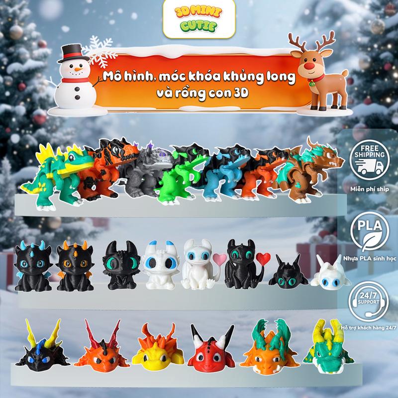  Mô hình mini - Móc khóa mini xoay khớp in 3D nhựa PLA an toàn trưng bày đồ chơi cho bé Nhiều Mẫu Đa Dạng 