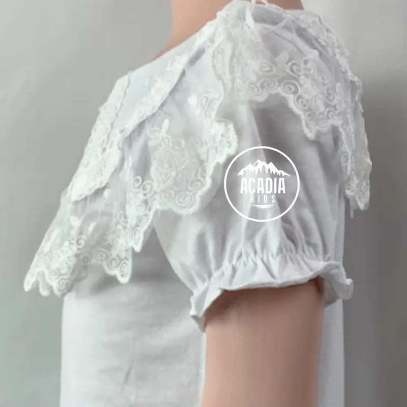 acadiakids Atasan Anak Perempuan Blouse ZALINA Kerah Brukat Lengan Pendek Premium Fashion 7