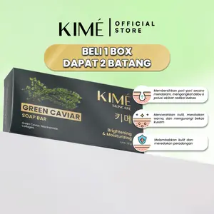 [BUY 1 BOX GET 2 PCS] KIME Green Caviar Anti Aging Soap – Sabun Natural Pencerah & Anti-Aging | Kulit Kusam, Sensitif & Kering | Bahan Korea CICA Niacinamide Green Caviar Aloe Vera Allantoin | Sabun Wajah Muka Badan Tubu Melembapkan & Mencerahkan