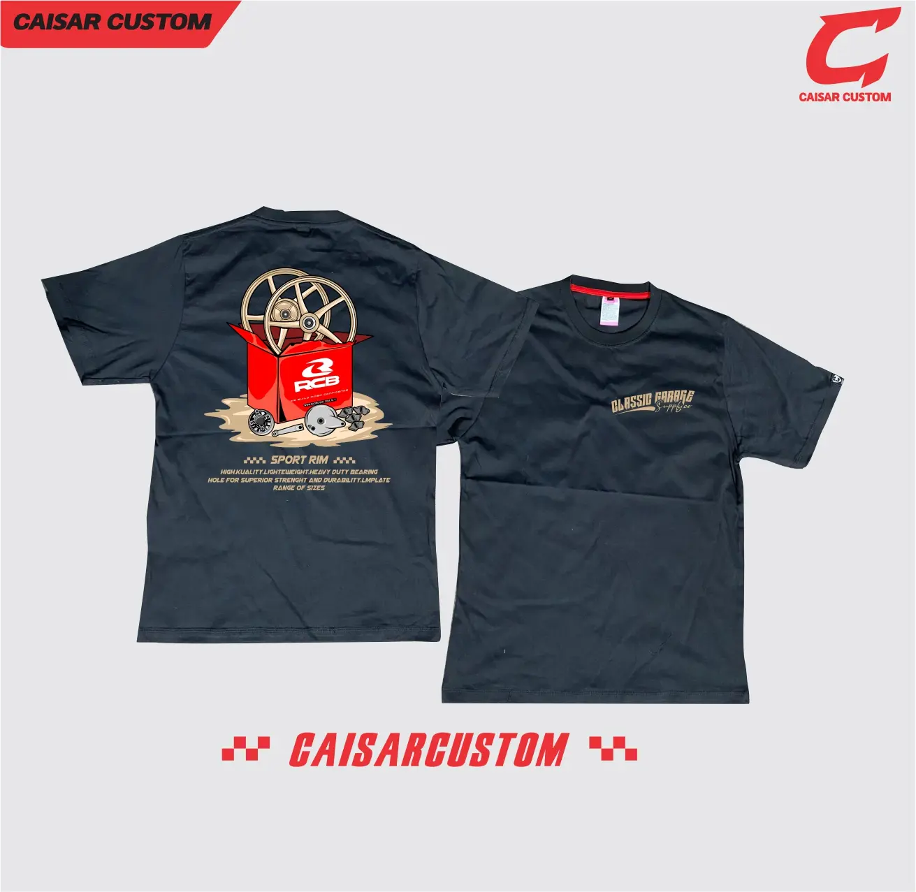 Kaos  Baju Tshirt RCB  RACING VELG RCB  OTOMOTIF Distro Combed Pria Dewasa