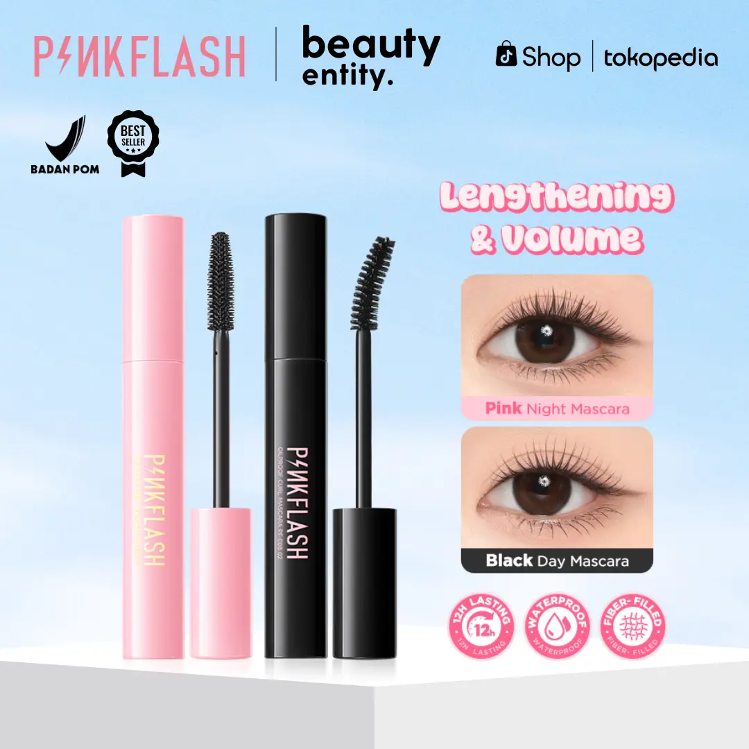(PROMO 20RB) PINKFLASH #OhMyWink Volumizing Maskara Tahan Air Eyes Makeup PFE08 Black Mascara Waterproof