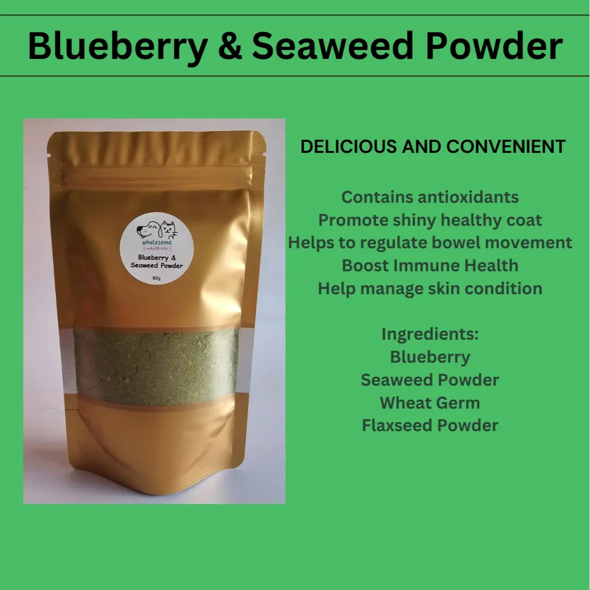 Blueberry & Seaweed Powder | Cat Treats | Dog Treats