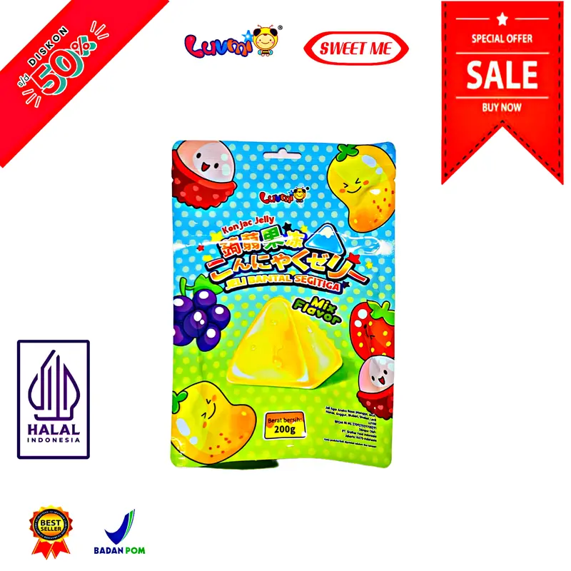 [ LUVMI ] JELLY SEGITIGA ANEKA RASA  | JELI AGAR ANEKA RASA | MANGGA | JERUK | NANAS | ANGGUR | BLUBERI | STROBERI | LECI  | VIRAL  | JELI 200G 5