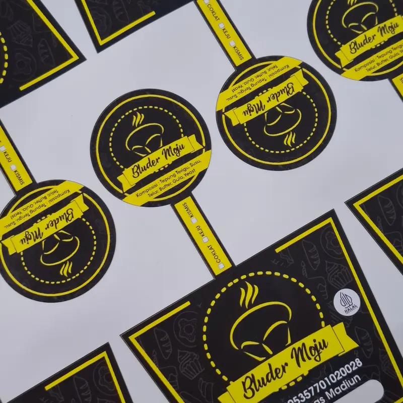 Stiker Label Kromo / Vinyl Sticker Custom Transparan, Putih Kiss Cut - Ukuran A3+ 3