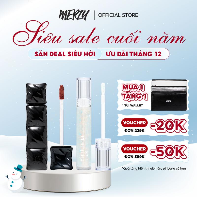  Combo Son Kem Lì Merzy Puffer Velvet Tint 3.8g + Son Bóng Merzy Icy Plumping Lip Gloss 4.5g 