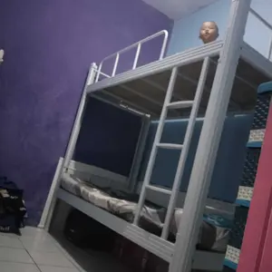 Ranjang Tingkat 2 Susun 90x200cm Tempat Tidur Susun Ranjang Tingkat anak Ranjang Susun Besi Asrama