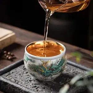 Qinglong Jianzhan Dragon Cup Master TeaDragon Cup Gilded Master Jingdezhen Tea Cup