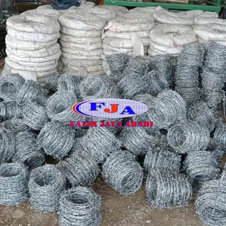 Kawat Duri Hot Dip Galvanis Tahan Karat - 30 Meter Perroll