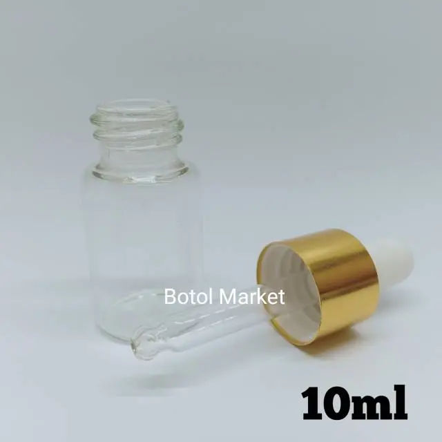 Botol Pipet Kaca Bening 10ml / Botol Penetes Essensial Oil 2