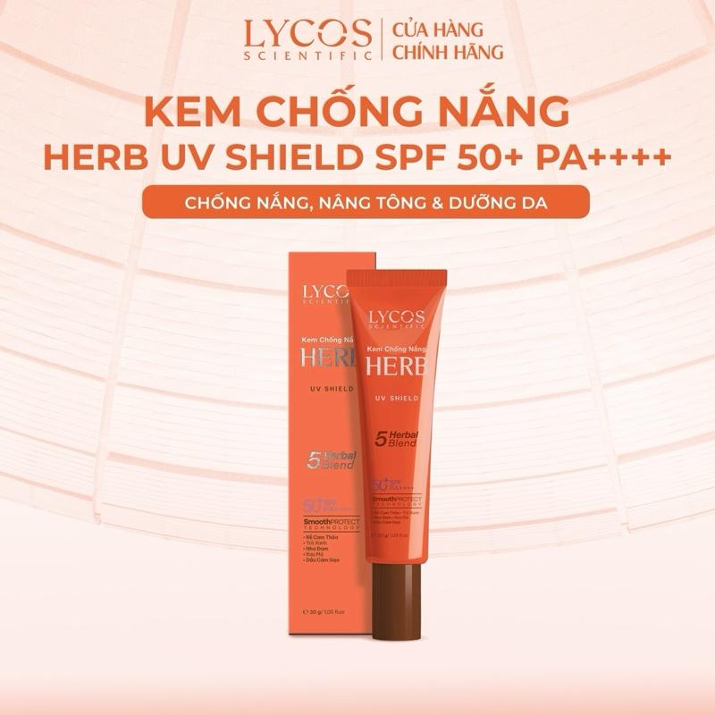  Kem Chống Nắng LYCOS 5 Loại Thảo Mộc Herb UV Shield SPF 50+ PA ++++ Chống Nắng Nâng tông & Dưỡng Da 30g 