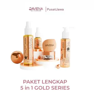 [Daviena Skincare] Paket Lengkap Gold Series Ceramide Acid Essence Hyaluronic Melembutkan Niacinamide Vitamin