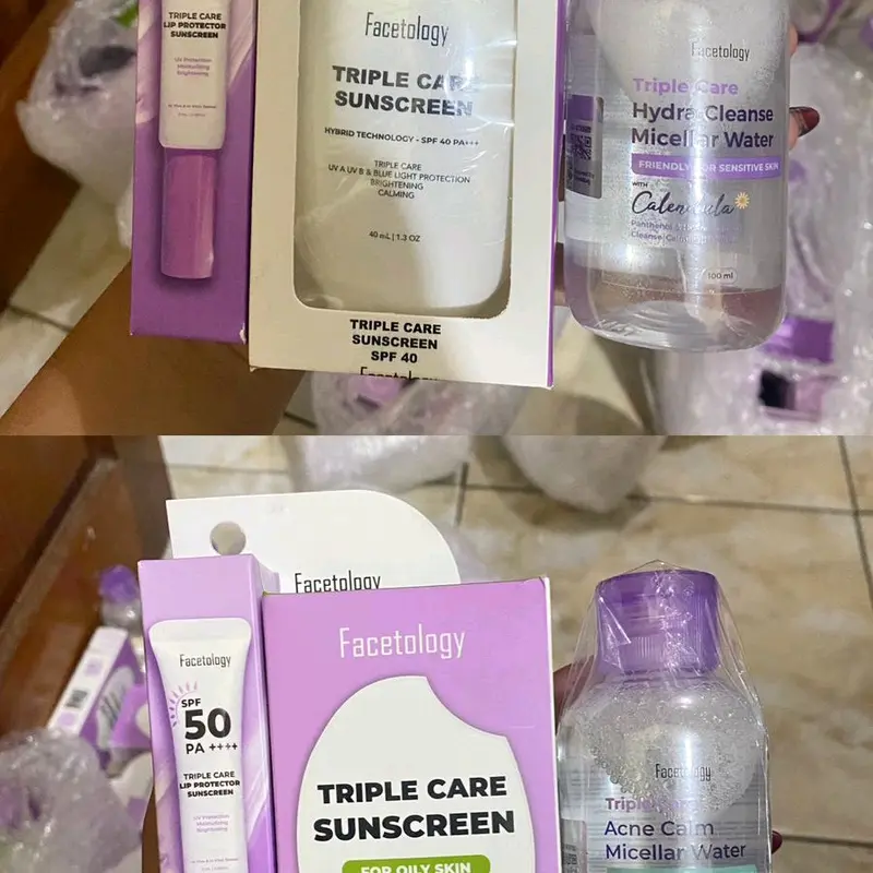 Facetology Triple Care Sunscreen spf 40|Facetology|Sunscreen Wajah Perawatan daily 3