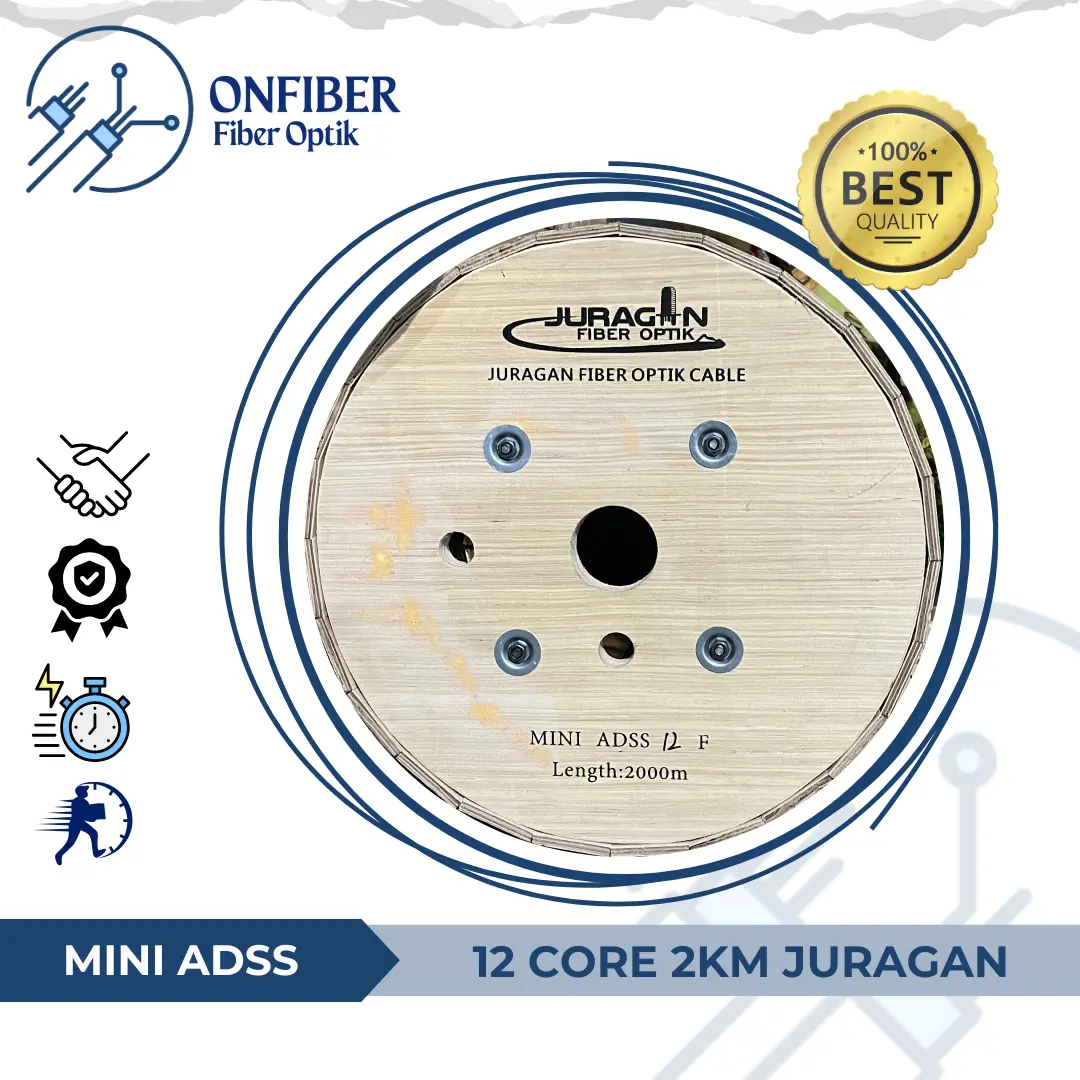 Mini ADSS 12 Core / KU 12Core Mini ADSS Kabel Mini ADSS 12C Span 100 G652D JURAGAN FO