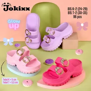 SANDAL SELOP BERLIAN TINGGI ANAK CEWEK UK 24-35 BIG SIZE KARET ANTI SLIP JOKIXX 815 -2 BLING