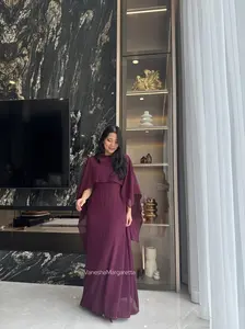 [VM] READY STOK - 834 - DRESS+OUTER / Ceruty full 2in1 Baju Casual Panjang Outer Sifon Wanita Pesta Gaun Kondangan Simple