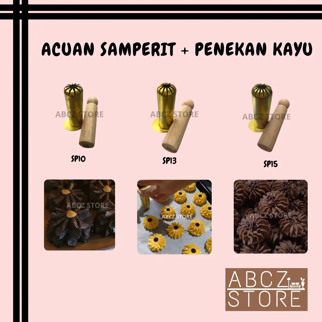 Acuan samperit tembaga & penekan kayu Acuan Samperit Pecah 15