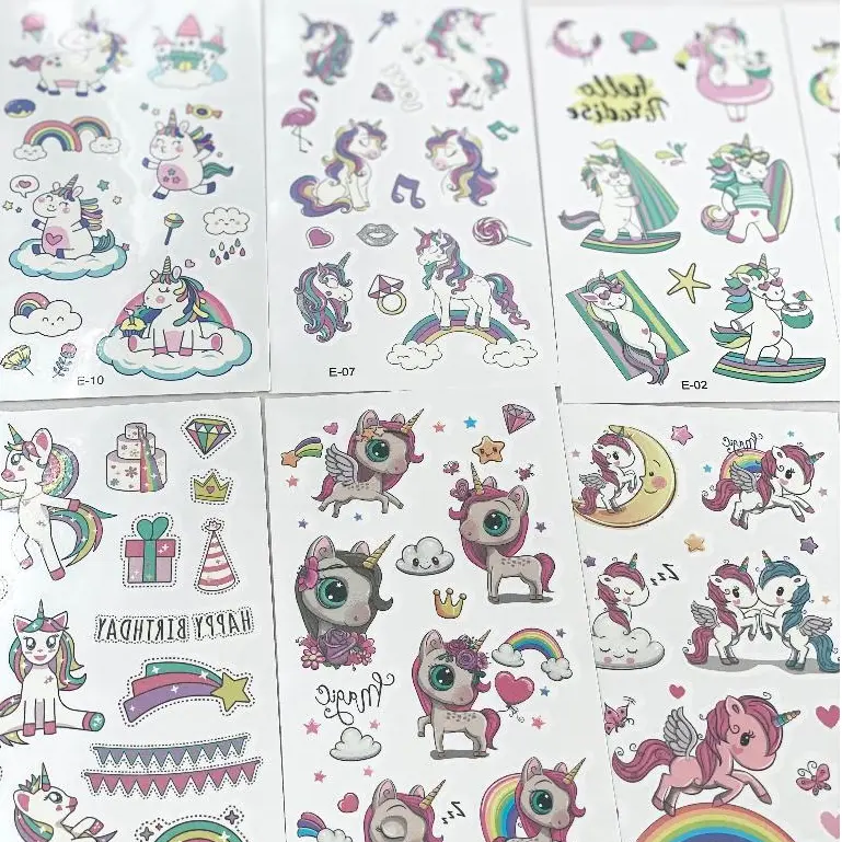 Sticker tato anak tato temporer stiker tato lucu unicorn 1