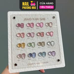 Set Sơn Mắt Mèo Ánh Trăng 16 Màu Jiao Yan She Tặng Kèm Bảng Màu, Sơn Gel Đặc Mướt, Cọ Đẹp Sang Trọng, Chai 15ml Nữ Women