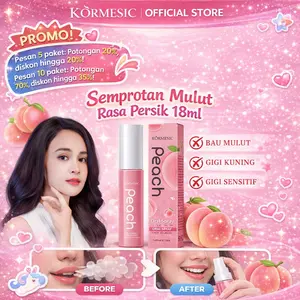 KORMESIC Semprot Mulut Rasa Persik Segar dan Lembut 18ml untuk Sensasi Rasa Persik Segar dan Lembut