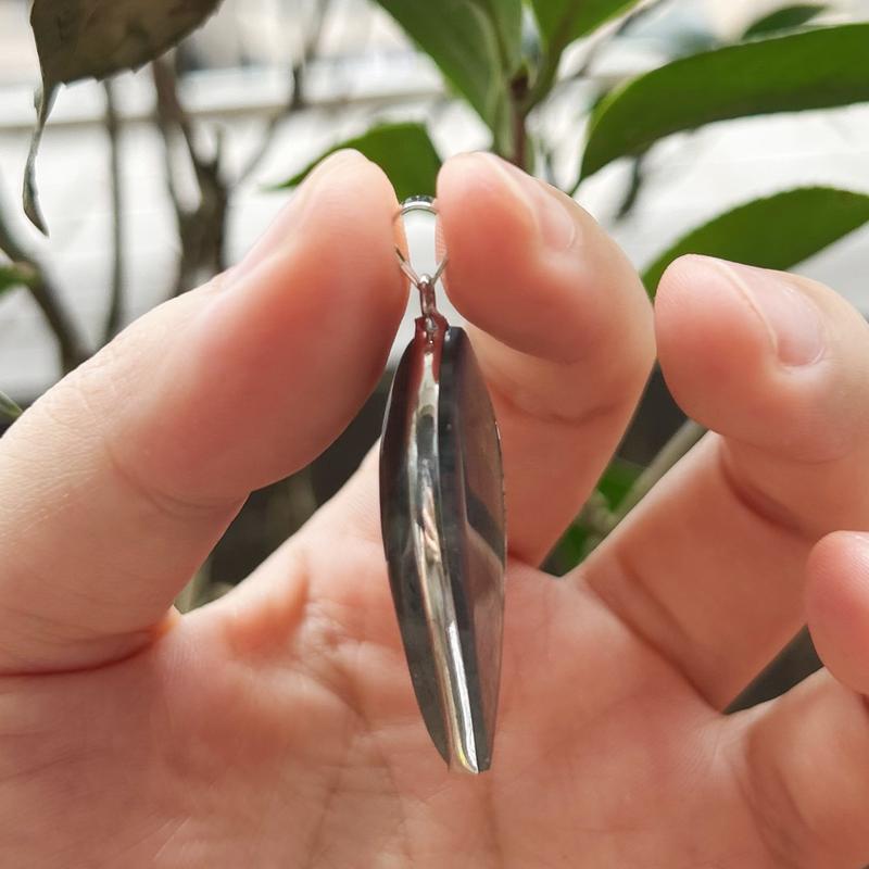Product Introduction of Boutique tự nhiên Labrador Leaf Crystal&Healing Stone Necklace,Haped DIY Trang sức Mặt dây chuyền Women Charm 11