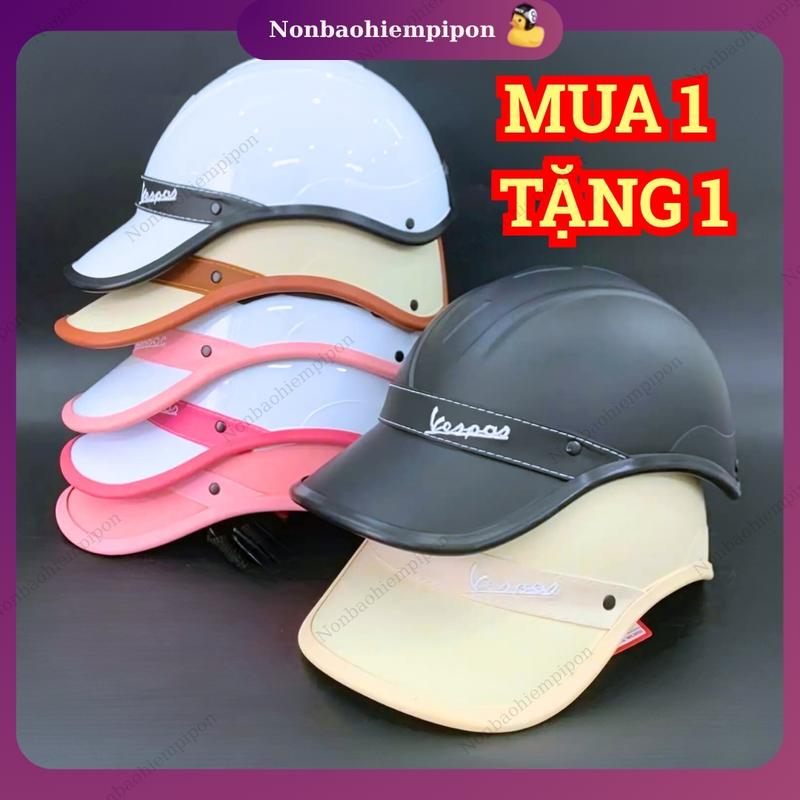 [MUA 1 TẶNG 1] Mũ bảo hiểm lưỡi trai Vespa thời trang dành cho nam và nữ. Nón bảo hiểm kết cao cấp, nhiều màu chính hãng