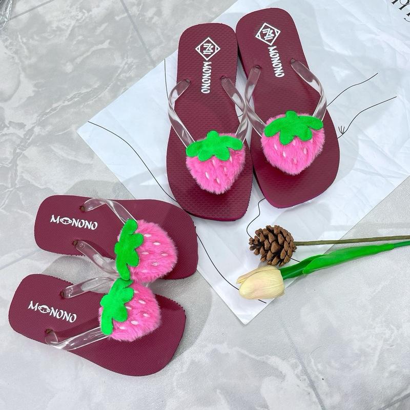   Size 24 đến 39  Dép Kẹp TRÁI DÂU siu cưng Dép Du Lịch dép cặp  Nữ Shoes DéP 