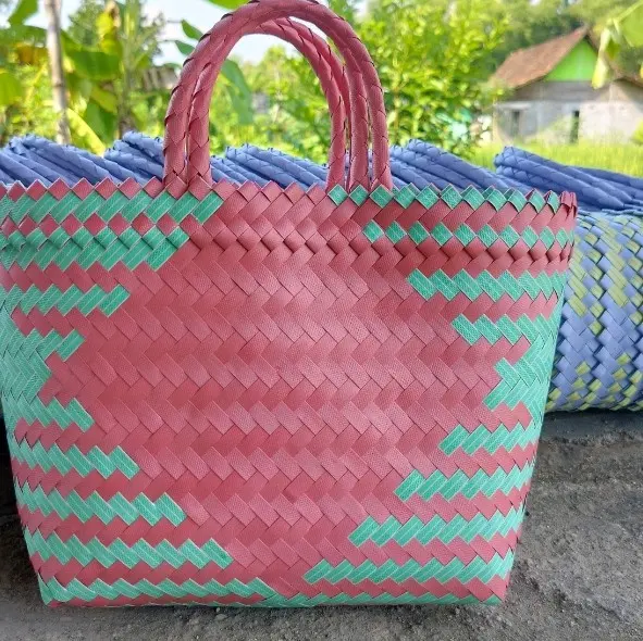 Tas anyaman lurik M(paket 5 pcs) tas anyaman Belanja 3
