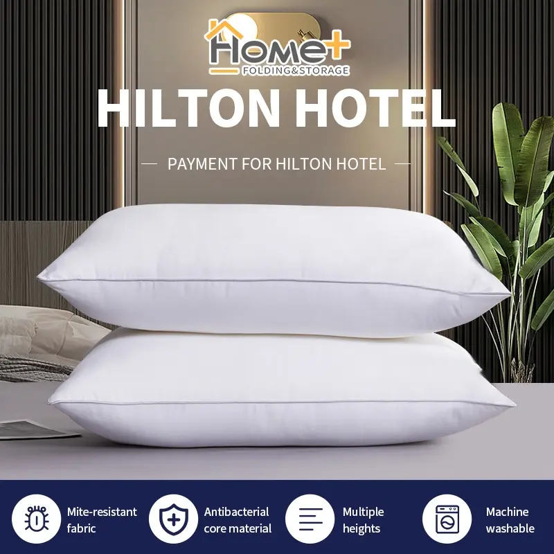 HOME+ Hilton 1000G high-quality breathable pillow for five-star hotel home use, anti-allergic, anti-dust mite soft pillow，luxury pillow