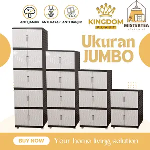 [READY STOCK] LEMARI PLASTIK JUMBO VIRUS / SLAP KINGDOM 5 SUSUN LEMARI PAKAIAN MINIMALIS CABINET SERBAGUNA