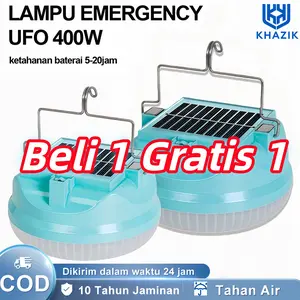 【COD】Lampu LED emergency UFO 150W 200W 400W 500W/Beli 1  gratis 1 / Solar panel LED/Baterai Real asli 7200mah 8600mah/Lampu emergency gantung lampu taman outdoor lampu tenaga surya khusus mati listrik lampu terang banget Besi/camping lamp