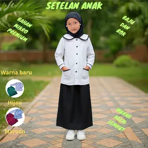 Setelan Anak Atasan Anak Baju Anak Perempuan Wanita Hitam Putih Murah Berkualitas Fashion Pakaian Seragam