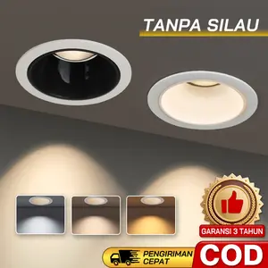 Lampu Sorot COB LED Plafon Tipe Bukit Kecil 7W/12W Putih/Hitam Lampu Sorot Tertanam Anti-Silau