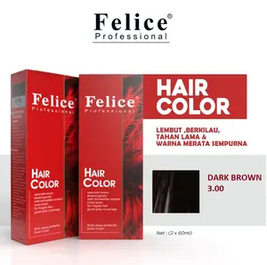 Felice Hair Color/Cat Rambut Permanen + Developer, Pewarna Rambut Permanen, Penutup Uban