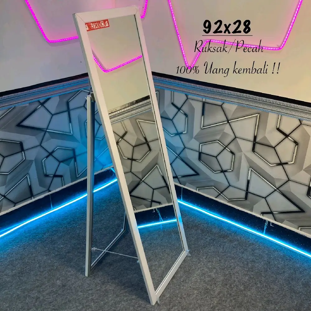 Standing mirror ukuran 92x28 CM promo Cermin Kaca