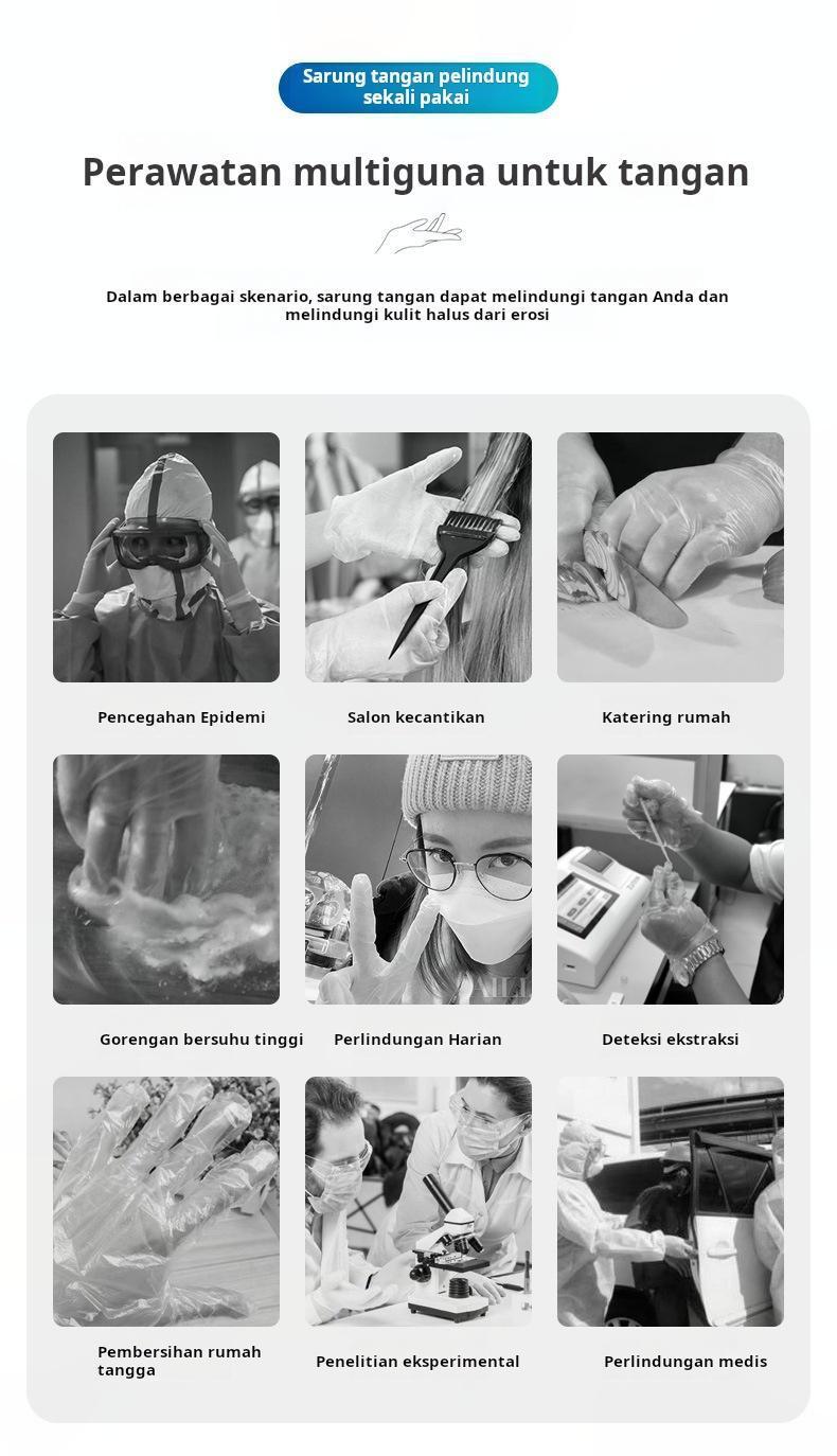 Sarung tangan sekali pakai transparan TPE yang menebal untuk dapur, memanggang, makanan, katering, salon kecantikan, sarung tangan pembersih dan sanitasi Sarung tangan sekali pakai transparan TPE yang menebal untuk dapur, memanggang, makanan, katering, salon kecantikan, sarung tangan pembersih dan sanitasi