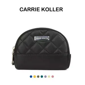 CARRIEKOLLER Dompet Wanita Hitam Kulit Sintetis Desain Mini Elegan & Fungsional 11x10 cm Anti Seret Cocok untuk Gaya Stylish
