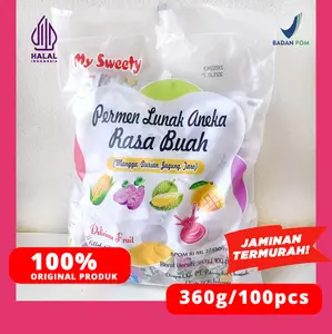 PERMEN SUSU LUNAK ANEKA RASA BUAH 100PCS/360G MYSWEETY