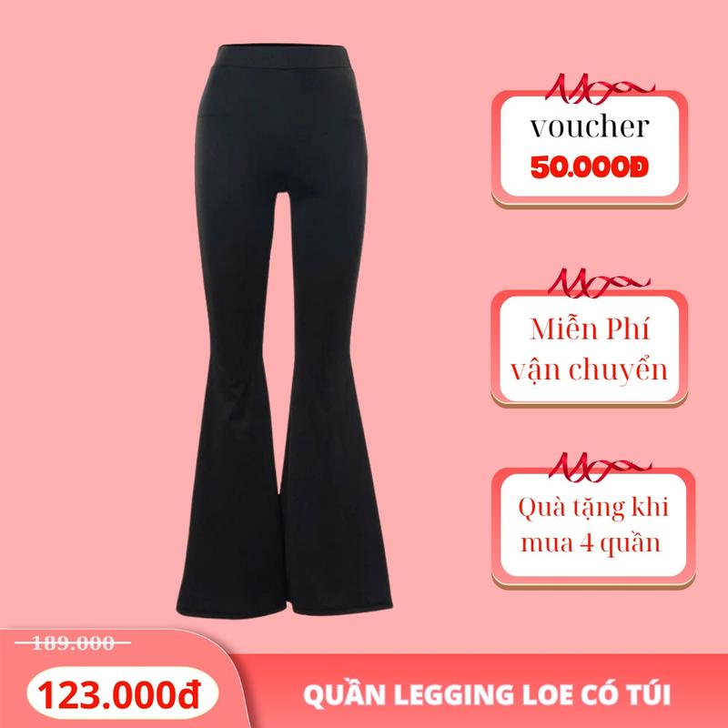 Combo 2 quần loe Có túi Quần ống loe siêu hách dáng quần tập yoga quần tập gym quần legging ống loe tôn dáng chân dài dành cho nàng điệu Thun Cotton