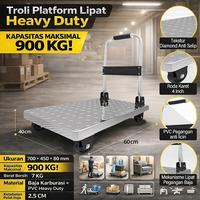 Gambar Troli / Handtruck Lipat - Roda Silent (Sunyi), Material Besi Kuat, untuk Angkut Barang Berat di Gudang & Rumah - 700KG Perak 60*40CM, Tidak ada garansi dari nanwei.id Kab. Tangerang 1 Tokopedia