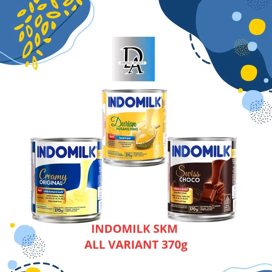 INDOMILK SKM ALL VARIANT DURIAN MUSANG KING,PUTIH,COKLAT KEMASAN  370G Food Asli Baking