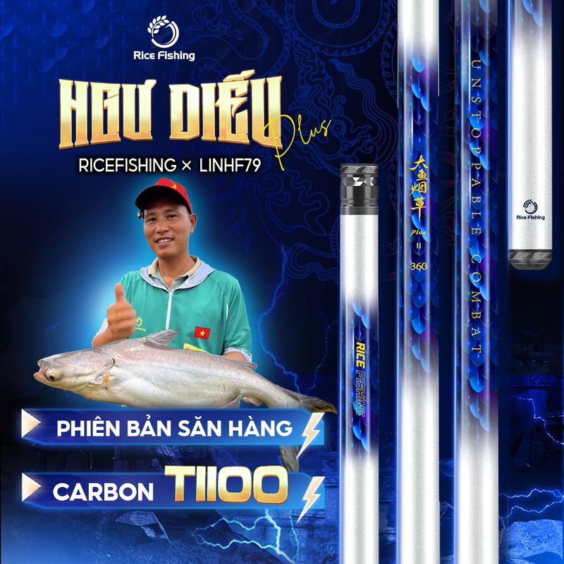 Cần câu đài NGƯ ĐIẾU PLUS - PHIÊN BẢN SĂN HÀNG carbon T1100+40T+30T RICE FISHING CC-45