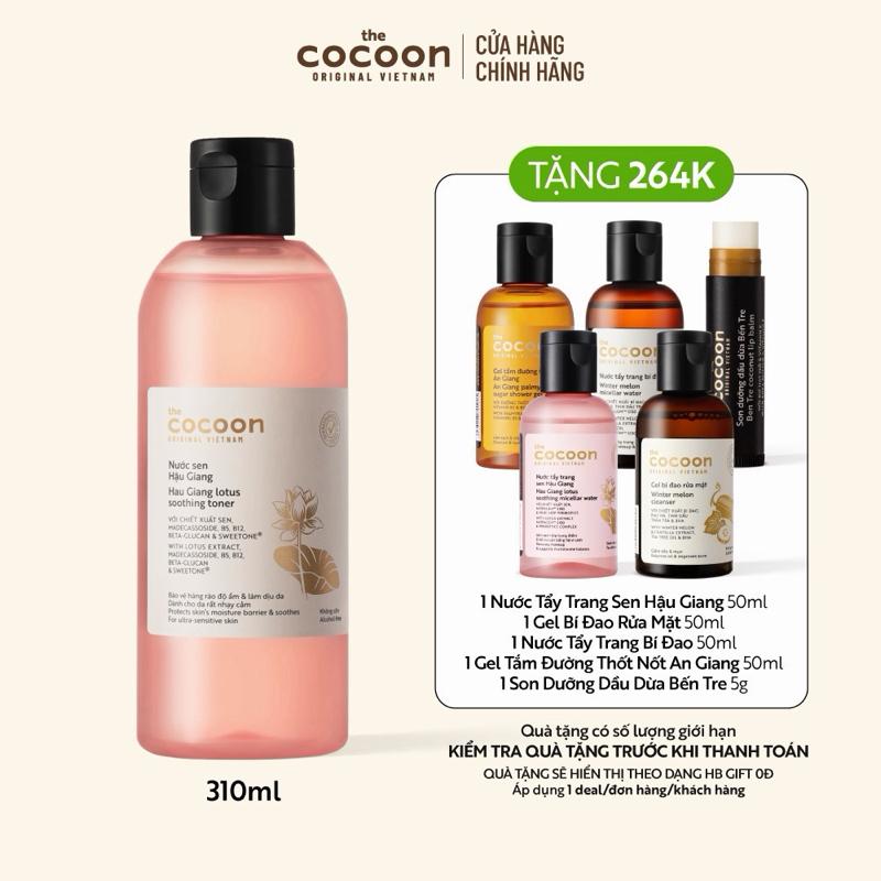 Bigsize - Nước sen Hậu Giang (toner / nước cân bằng) Cocoon giúp phục hồi đa nhiệm cho da rất nhạy cảm 310ml